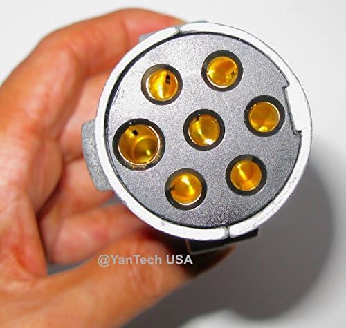 Four Cameras Heavy Duty Weather Resistant Rear View Camera Trailer Cable & Receptacle Set with 7-Contact Plug and Socket (33ft Extended Cable Included. - by YanTech USA
