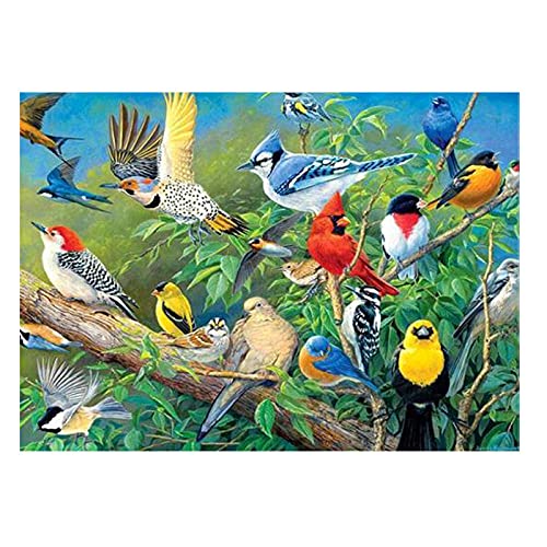 Broderie diamant arbre et oiseaux 40x30 cm pour décoration de chambre