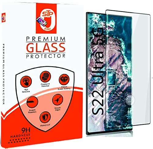 Image of STP FEEL Advanced Full Glue Tempered Glass Protector For Samsung Galaxy S22 Ultra (6.8 Inch) | Edge to Edge Screen Protector Guard Protector, Pack of 1