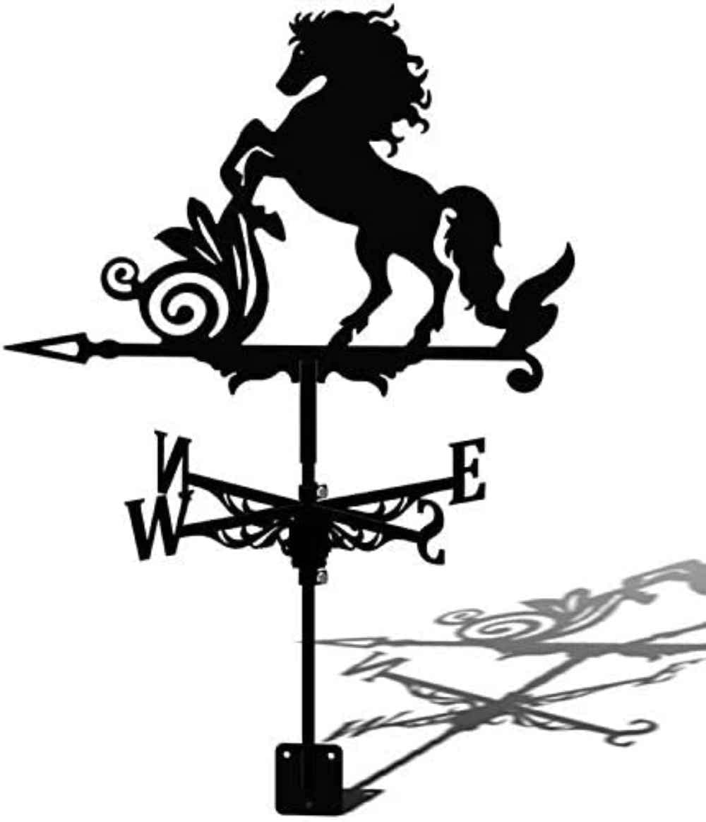 WIQUYBML Weather Vane,Farmhouse Vane Roof Mount,Roof Decoration Drinking Garden,Outdoor Garden Mount Yard Decor Vane,for Roof,Mustang Aircraft(Horse)