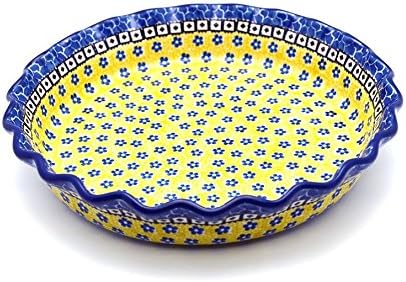 Polish Pottery Baker - Pie Dish - Fluted - Sunburst