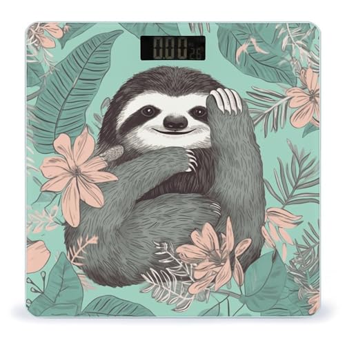 Báscula Digital de Baño Verde Menta Animal Sloth miniatura 1