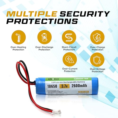 Image of 3.7 V 2600 mAh Rechargeable Batteries Lithium-Ion Battery with PH2.0 /2P Connector for DIY Electronic Products Toys Lighting, Bluetooth Devices (2600mAh PH2.0)