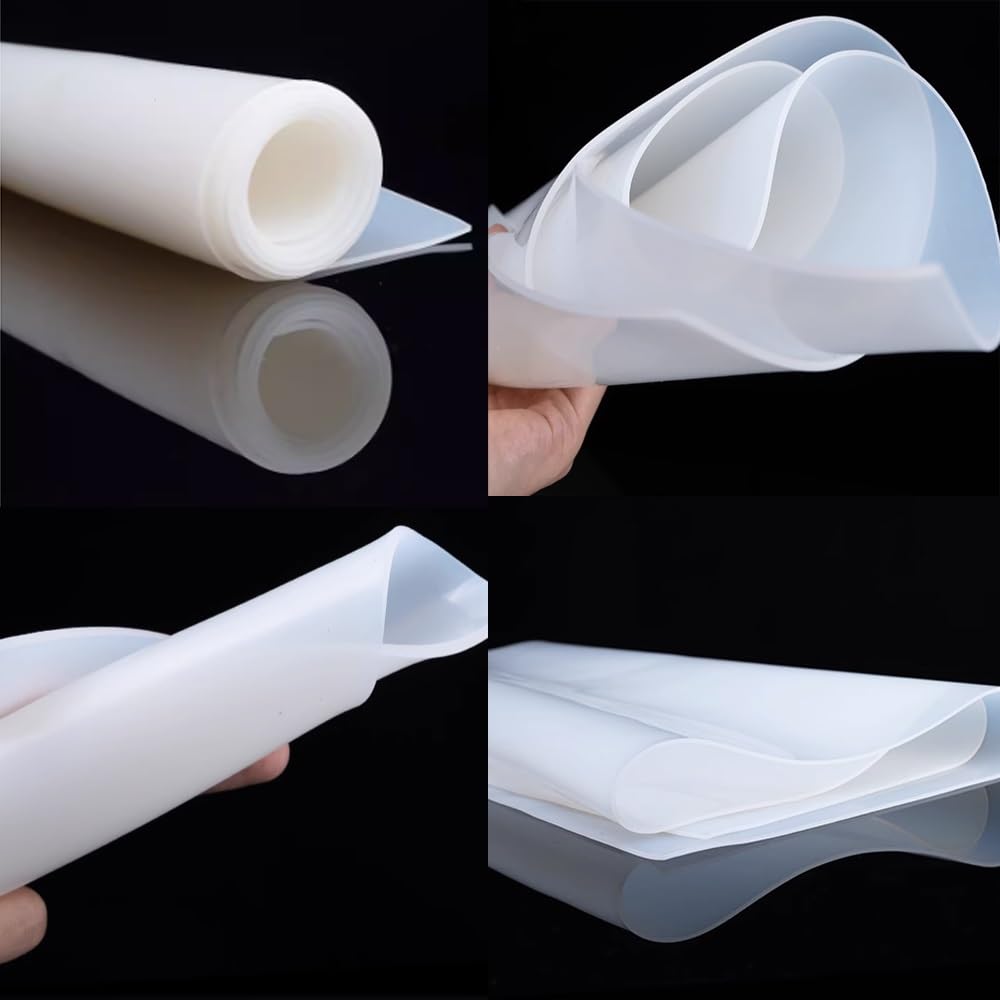 1 tappetino in gomma siliconica trasparente, 500 x 500 mm, resistente al calore, spessore 1-8 mm(500 * 500 * 8mm)