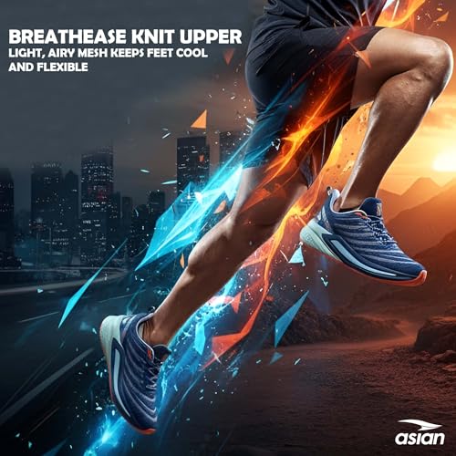 Image of ASIAN Powerplay-25 Men's Running Shoes | Knit Mesh Upper Lightweight Shoes | Memory Foam Technology | Premium Athletic Sneakers for Sports & Gym