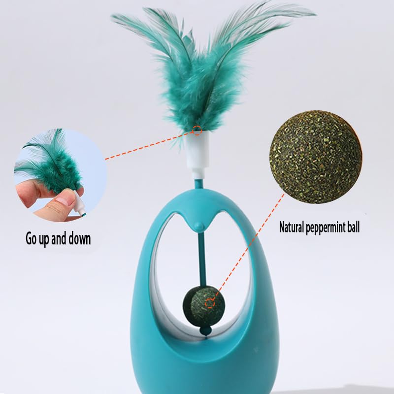 EFYUE 3-in-1 Creative Cat Toys Cat Feather Toy Catnip Toys for Cats (Yellow)