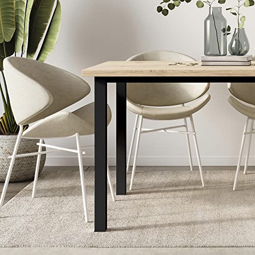 Emuca - Gambe Quadrate E Struttura Per Tavolo, 50X50Mm, 1.150X750, Verniciato Nero, Acciaio - 6