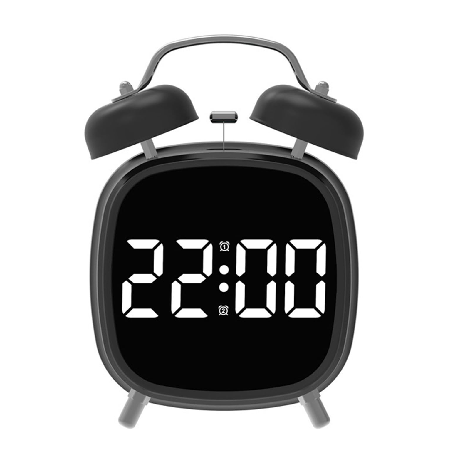 Xjdzineq Digital Alarm Clock Quiet and External Power Efficient 5V1A Power Night Light Double Bells Desk Alarm with Night Light