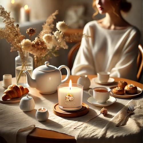 Image of CHILLFLAME Coconut Candle, Scented Candles Gifts for Women, Candles Gift Set for Her, 6 Scented Votive Candles, Birthday Gifts for Women /Men (White, 14 oz)