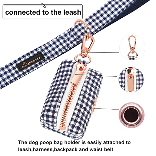 Image of ARING PET Dog Waste Bag Dispenser, Cotton Doggy Poop Bags Holders Attach to Any Leashes, Portable Washable flamingo Pet Waste Pouch Dispenser with Metal Zipper