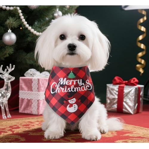 4 Stück Weihnachtshund Bandanas,Weihnachten Hund Halstuch,Hundehalstuch,Dreieck Haustier Lätzchen für Haustier Weihnachten Kostüm Dekoration Zubehö (B)