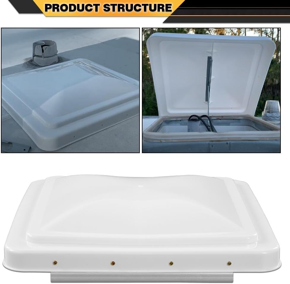 ホワイト 14インチx14インチ 交換用ルーフベントカバー 3個 2008年以前のVentlineルーフベントと1994年以降のキャ