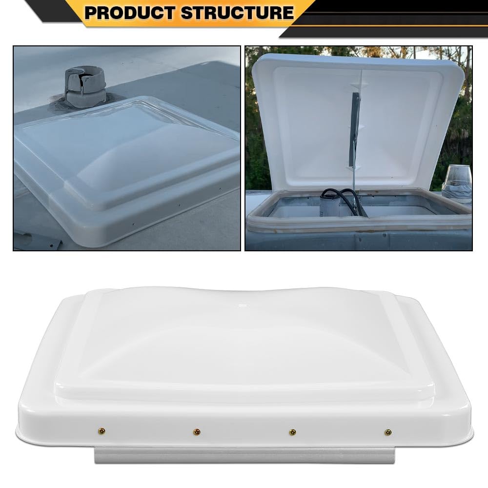 14x14 Inch RV Roof Vent Cover - Smoke PE Replacement For Ventline & Elixir Style Vents, 2-Pack