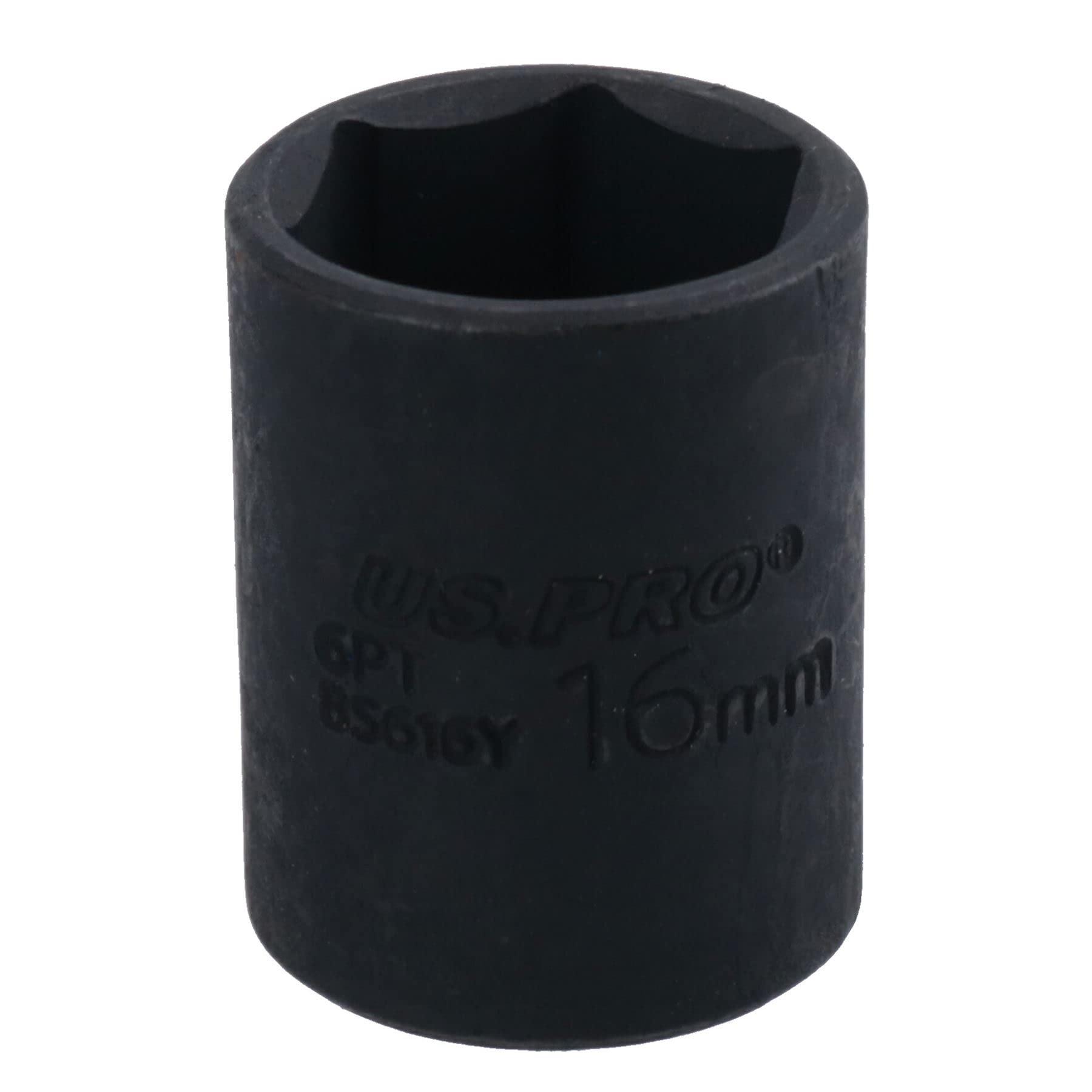 16mm 3/8in Drive Shallow Stubby Metric Impacted Socket 6 Sided Single Hex