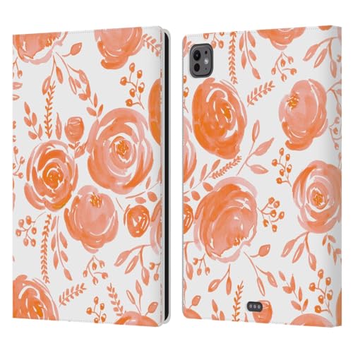 Étui cuir iPad Pro 11 M4 évite rayures protection intégrale fleur Anis