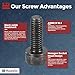 Kozelo 25pcs Socket Head Cap Screws - [M8-1.25 x 20mm] Alloy Steel Black Oxide Grade 12.9 Internal Hex Screw for 3D Printer Furniture Industrial Use, Black