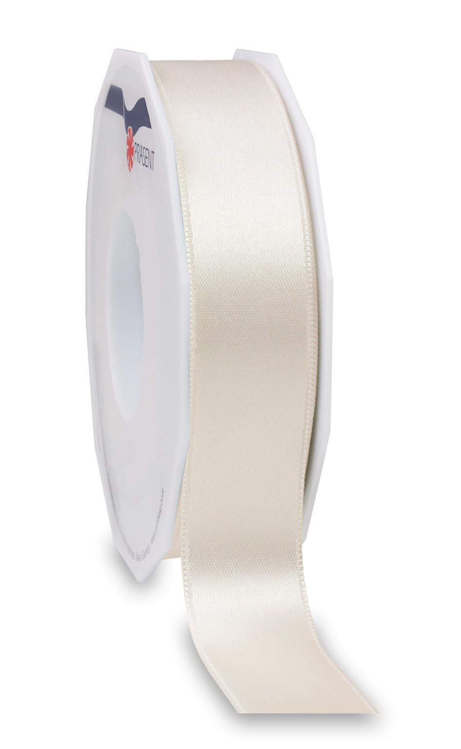 Präsent - Satin Ribbon Ivory 25 mm Width, 25 m Length