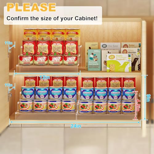 Expandable-Clear-Acrylic-Can-Organizer-for-Pantry-3-Tier-Holds-24-Cans-Adjustable-Can-Storage-Holder-Soda-Can-Dispenser-Shelf-Canned-Goods-Display-for-Cabinets-Countertops-Patent-Pending