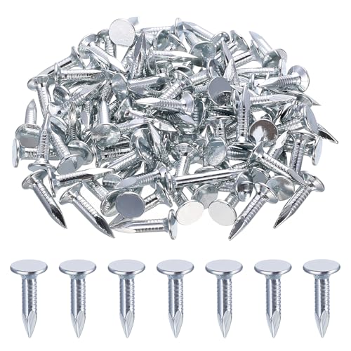 100 Pièces Clous de Toiture, 20mm Clous à Tête Extra Large, Clous de Toiture en Feutre en Bois Galvanisés, Clous en Feutre de Toiture pour Décoration...