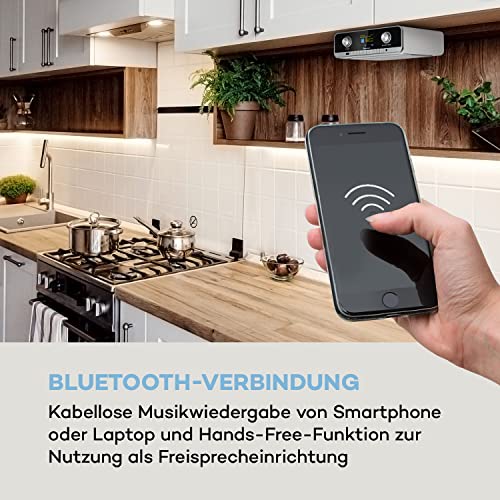 auna Connect Soundchef MKII Küchen-Unterbauradio, Bluetooth Freisprech-Einrichtung, Ambientelicht, 2,4" TFT-Farbdisplay, WiFi, Spotify Connect, DAB+/UKW/Internetradio, AUX-In, Fernbedienung, weiß – Bild 7