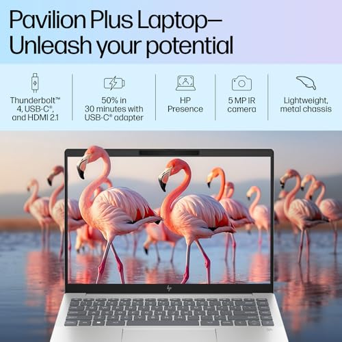 HP Pavilion Plus, 13th Gen Intel Core i5-1335U, 16GB DDR5, 512GB SSD, (Win11, Office21, Silver, 1.44 kg),IPS, Anti-glare, 14-inch (35.6cm) WUXGA... - Image 4