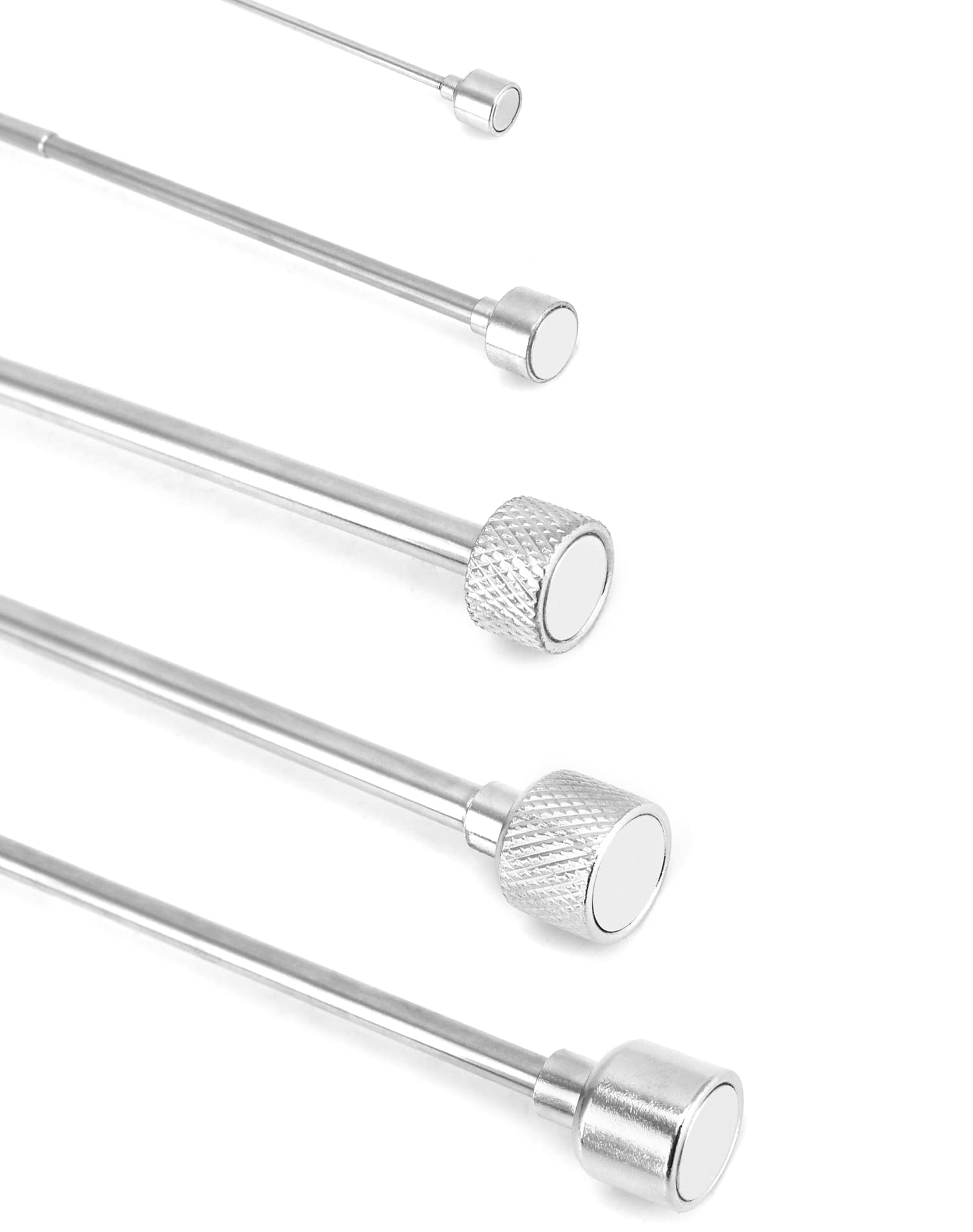 QWORK® 5 szt. Magnetyczny drążek teleskopowy, wysuwane narzędzie magnetyczne, stal nierdzewna, 1.5LB 3LB 10LB 15LB 20LB