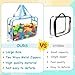 8 Packs 8 Colors Large Toy Storage Bags with Zipper and Labels, Clear PVC Waterproof Toy Organizers Bags for Board Games, Puzzles Pieces, Building Blocks, Handmade Accessories, Kid Books