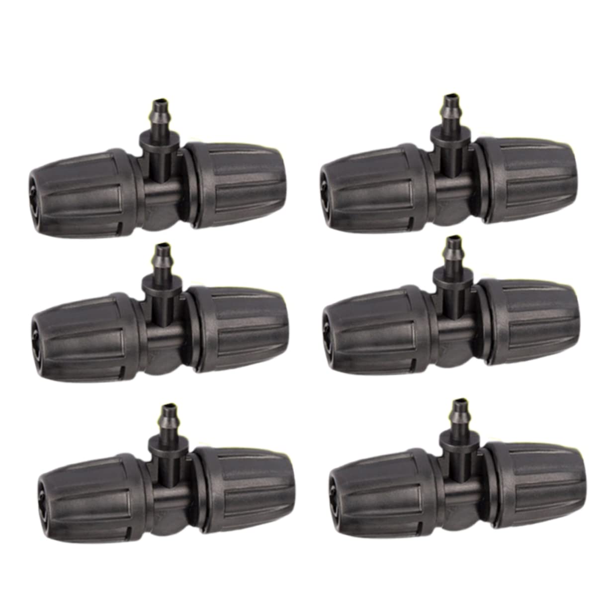 Abaodam Raccord Tuyau D'arrosage 16mm, Adaptateur de Tube en Plastique Noir, Lot de 50 pour Micro-Tube D'irrigation, Jardin et Horticulture