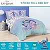Disney Lilo and Stitch Full Size Comforter Set - 7 Piece Floral Bedding Includes Sheet Set & Pillow Covers Features Angel - Super Soft Purple & Teal Stars Kids Bedding #5