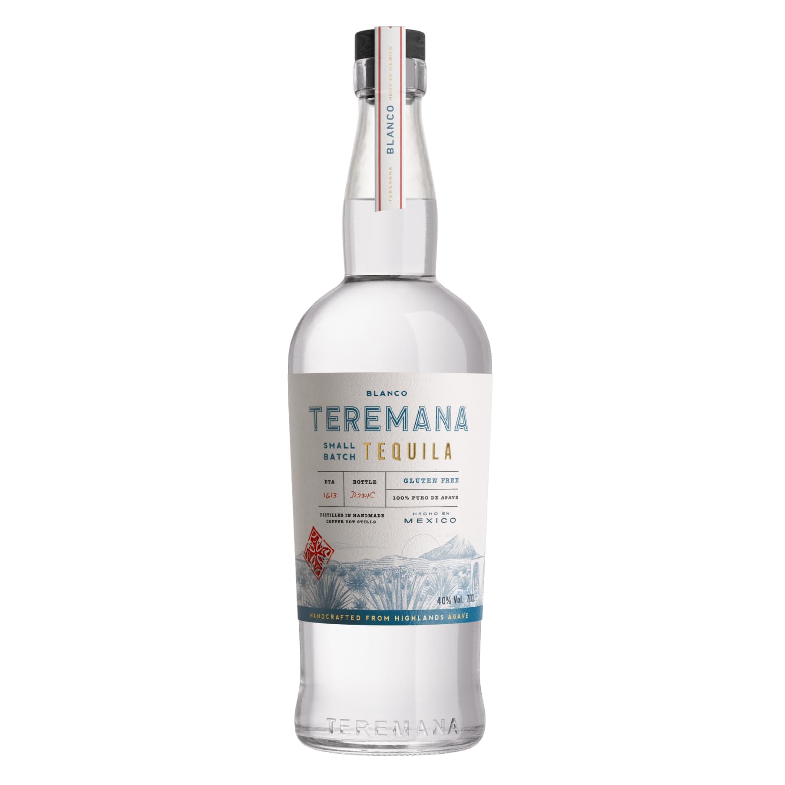 Teremana Blanco Tequila – 1 x 0,7l Small Batch Tequila – 40% Vol. – 100% reife Blaue Weber Agave – Helle, frische Zitrusfrüchte mit gerösteter Agave - Von Hand hergestellt