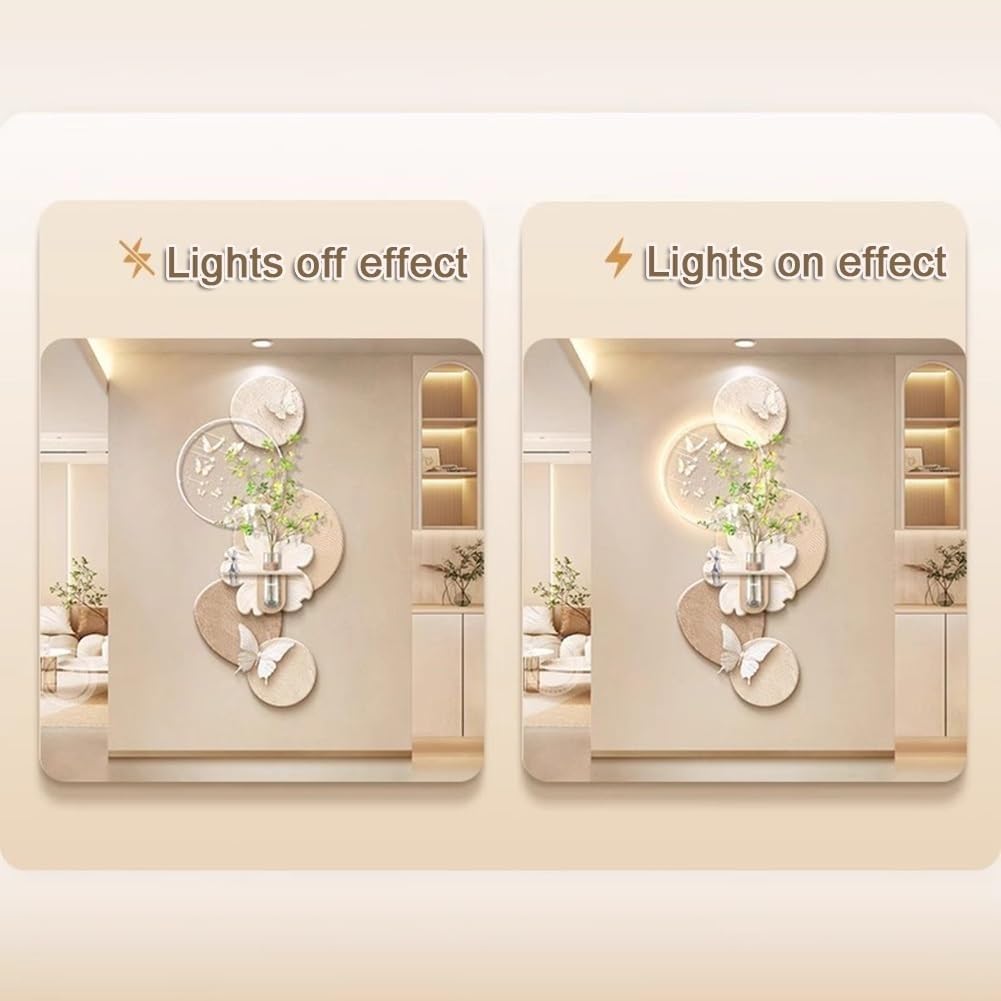 HONKERW wandbilder 3D-Wandkunst-Dekor mit LED-Leuchten, moderne Plug-in-LED-Wandleuchte mit Fernbedienung, Wandbeleuchtung for den Innenbereich wanddeko(Color1,50 * 100cm)