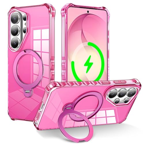 Coque Samsung S26 Ultra silicone rigide rose finition anneau métal