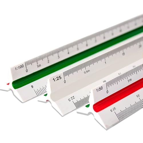 Escalímetro com Estojo Régua Triangular Plástico 30cm Escalas N° 1