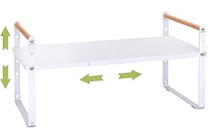 Adjustable Shelves for Cabinets: Expandable Kitchen Countertop Organizer
