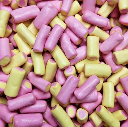 1kg Rhubarb & Custard Retro Sweets Pink & Yellow Bulk Sweets Party Gift Sharing Candy Buffet Perfect for Haribo Lovers