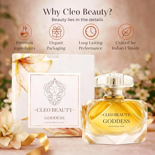 Image of Cleo Beauty Goddess Eau De Parfum for Women | Long Lasting Rose Oud Praline Fragrance | Strong Projection Luxury Perfume | Premium Date Night & Gift Perfume | 80 ml