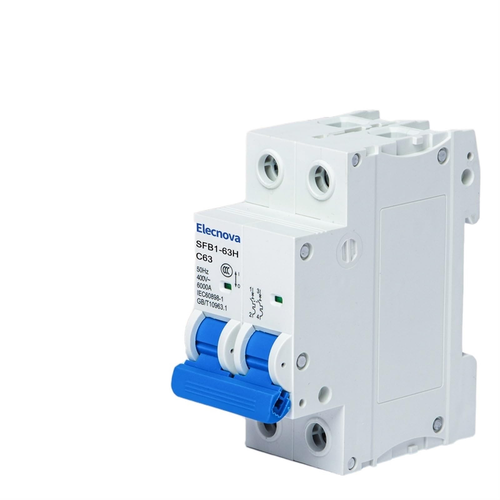 Disjoncteur miniature 2P MCB resout les pannes electriques sur rail DIN 400V