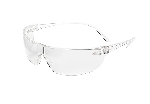 Uvex Gafas de seguridad de la serie SVP200, lentes transparentes antiarañazos con marco transparente (SVP200)