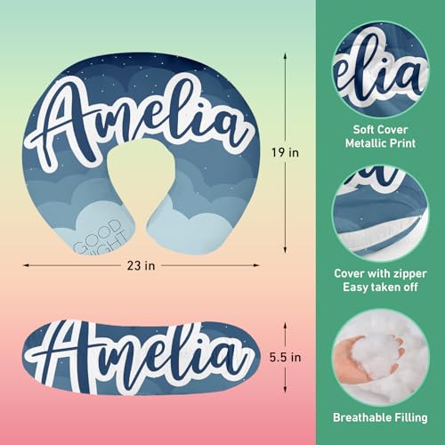 Image of Custom Name Car Seat Canopy - Baby Car Seat Covers, Infant Stroller Cover, Haze Blue Star Carseat Canopy Christmas Birthday Gifts for Girls and Boys