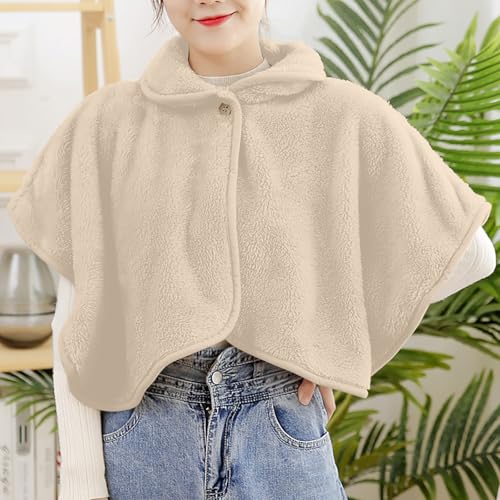 Women's Pashmina Shawls Topper Velvet Plush Sherpa Fleece Lined Shawls Cape Open Front Cardigan Poncho Cloak Cape2