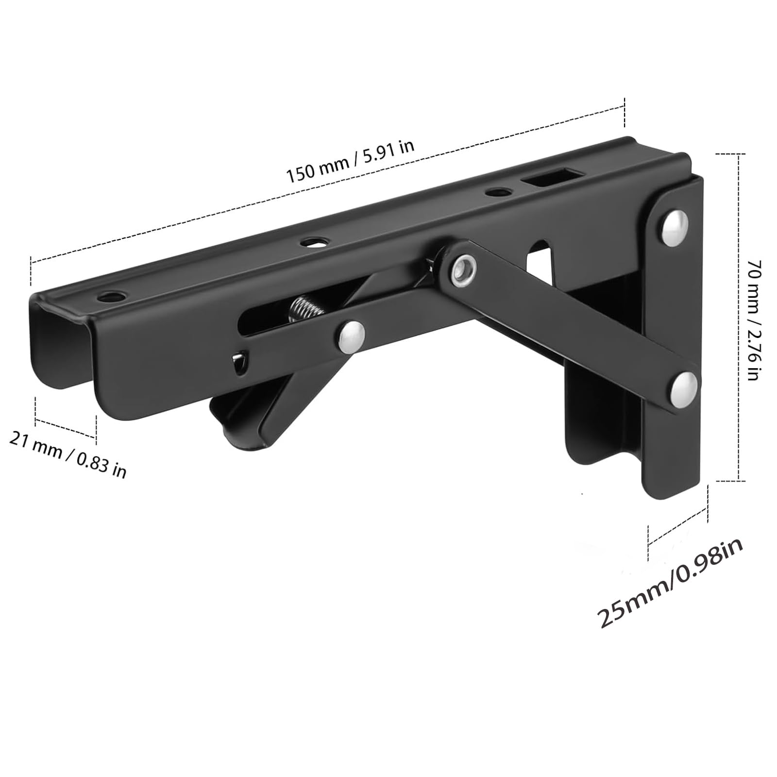 8 PCS 6 Inch Collapsible Folding Shelf Brackets, Wall Mount, Small — Amazon image 2
