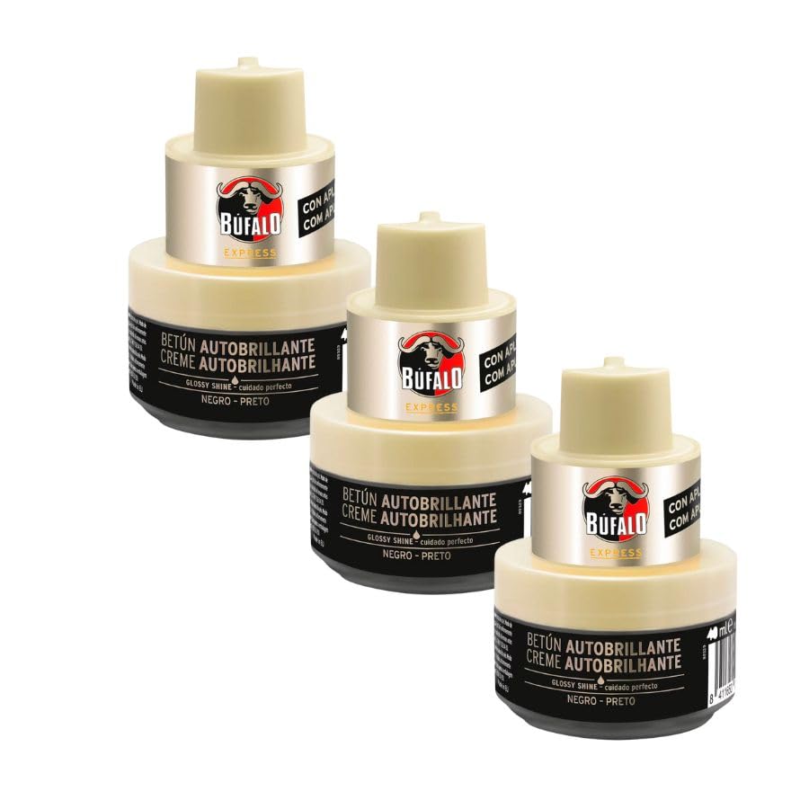 BÚFALO Crema con aplicador para zapatos negros Bufalo, 40 ml, 3 unidades