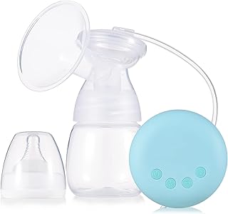 Hosioe Bomba de mama elétrica YY-5010 para amamentação Bomba de mama livre de mãos 2 modos e 9 níveis de sucção de baixo ruído anti-refluxo alimentado por USB com garrafa de leite de 180 mlb143