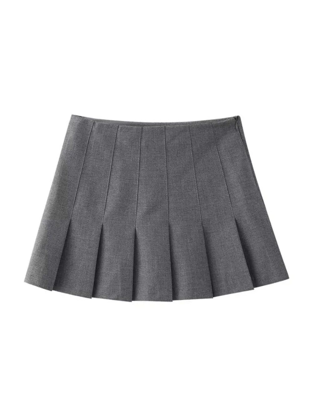 SWEPER Jupe Courte Femme - Printemps Court Femmes Jupe Plissée Fermeture Éclair Taille Haute A-Ligne Décontracté Femme Mini Jupe