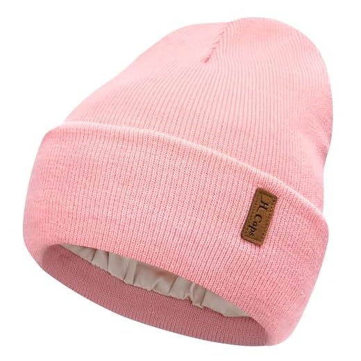 Bequemer Laden Mujer Invierno Termico Satén Forrado Gorro Tejer Slouchy Forro Seda Gorros de Esqui para Mujeres Hombres