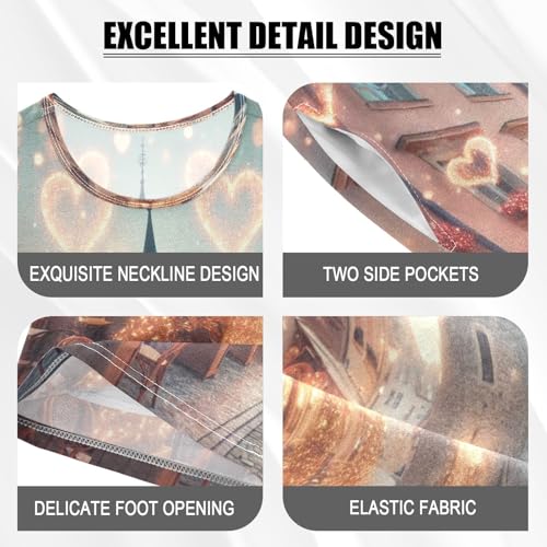 Street Hearts Valentines Pajama Set Short Sleeve Nightwear Soft Clothes Set Summer Pajamas Cotton 5Y4