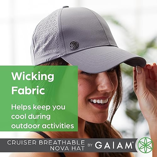 Image of Gaiam Cruiser Breathable Baseball Cap, Ponytail, Women | Lightweight & Breathable | Ponytail Hole | Adjustable Fit | Running, Hiking & Workouts | Women's Cap