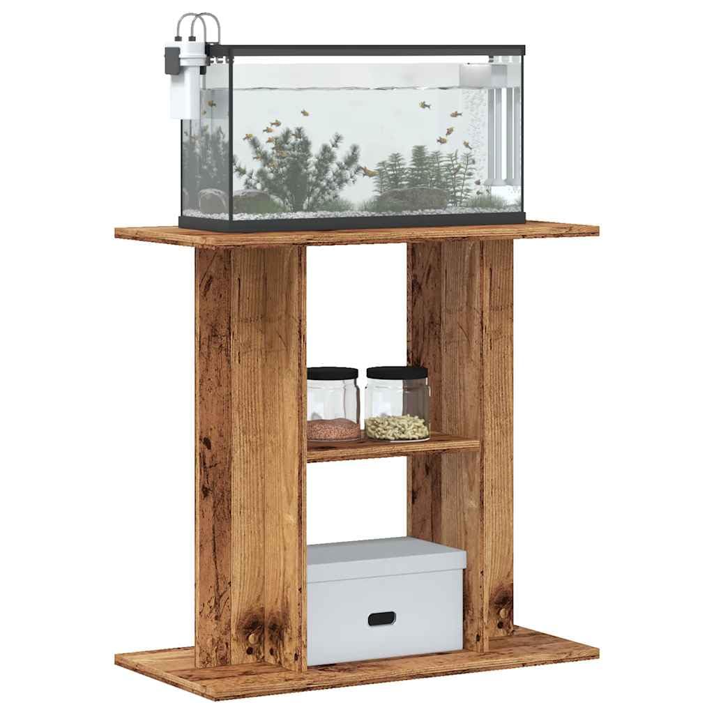 CIOURSTO Aquarium Stand Engineered Wood Fish Tank Cabinet Modern Design with Storage Stable Display for Home Decor Living Rooms (Brown, 60 x 30 x 60 cm)