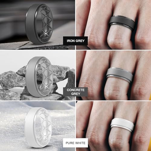 image for Egnaro Inner Arc Ergonomic Breathable Design, Silicone Rings Mens with