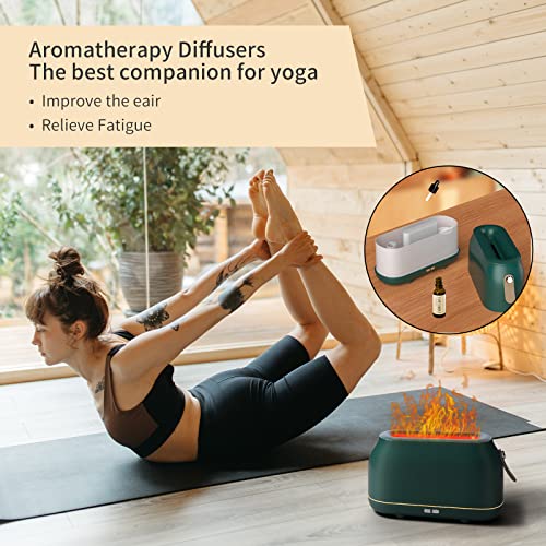 Joylifetech Flame Humidifier, 180Ml Essential Oil Diffuser With Flame Light, Ultrasonic Flame Humidifier With Waterless Auto Shut-Off, Aromatherapy Diffusers For Bedroom, Office, Yoga (Green) #TOP4